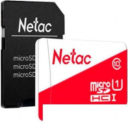 Карта памяти microSDXC 64Gb "Netac" [NT02P500ECO-064G-R] Class 10 UHS-I + SD adapter
