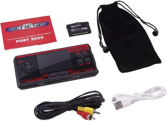 Игровая консоль "Retro Genesis" [Pkt201] <Black/Red> Port 3000 + 4000 игр